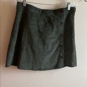 Olive Corduroy Mini Skirt